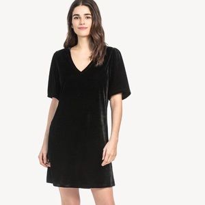 NWT Lilla P Black Velvet V-Neck Dress
